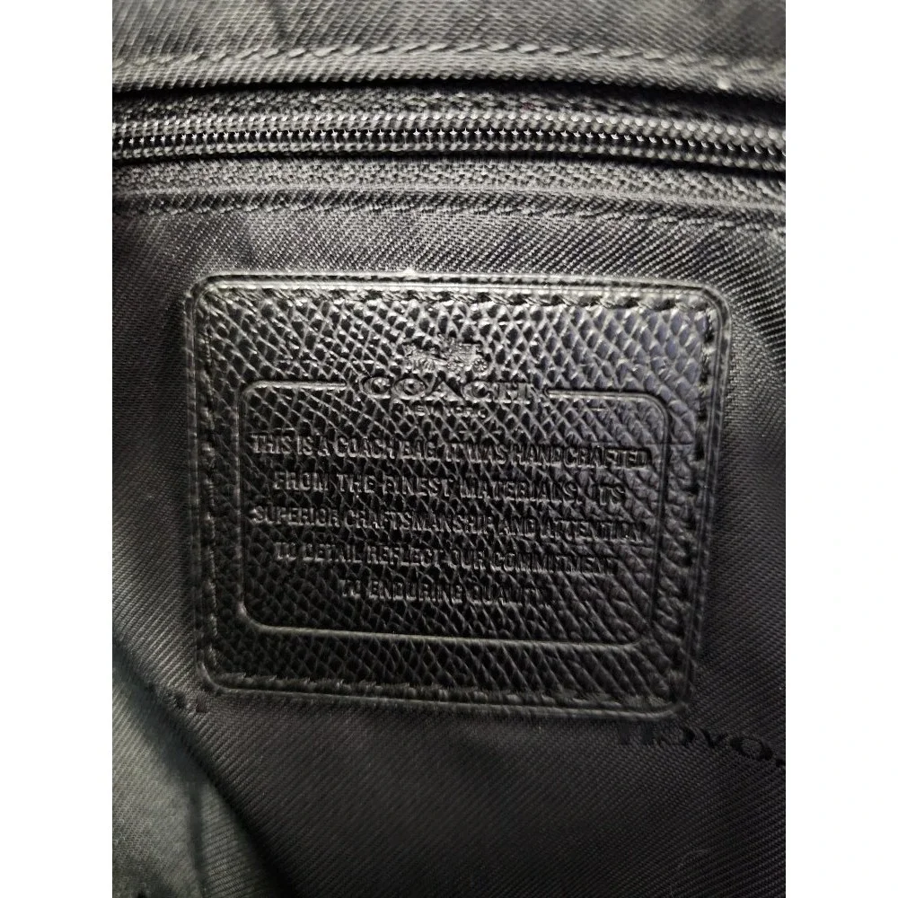 COACH Turnlock Large Tote Black Crossgrain Leather/ Gold Hardware Laptop WorkBag